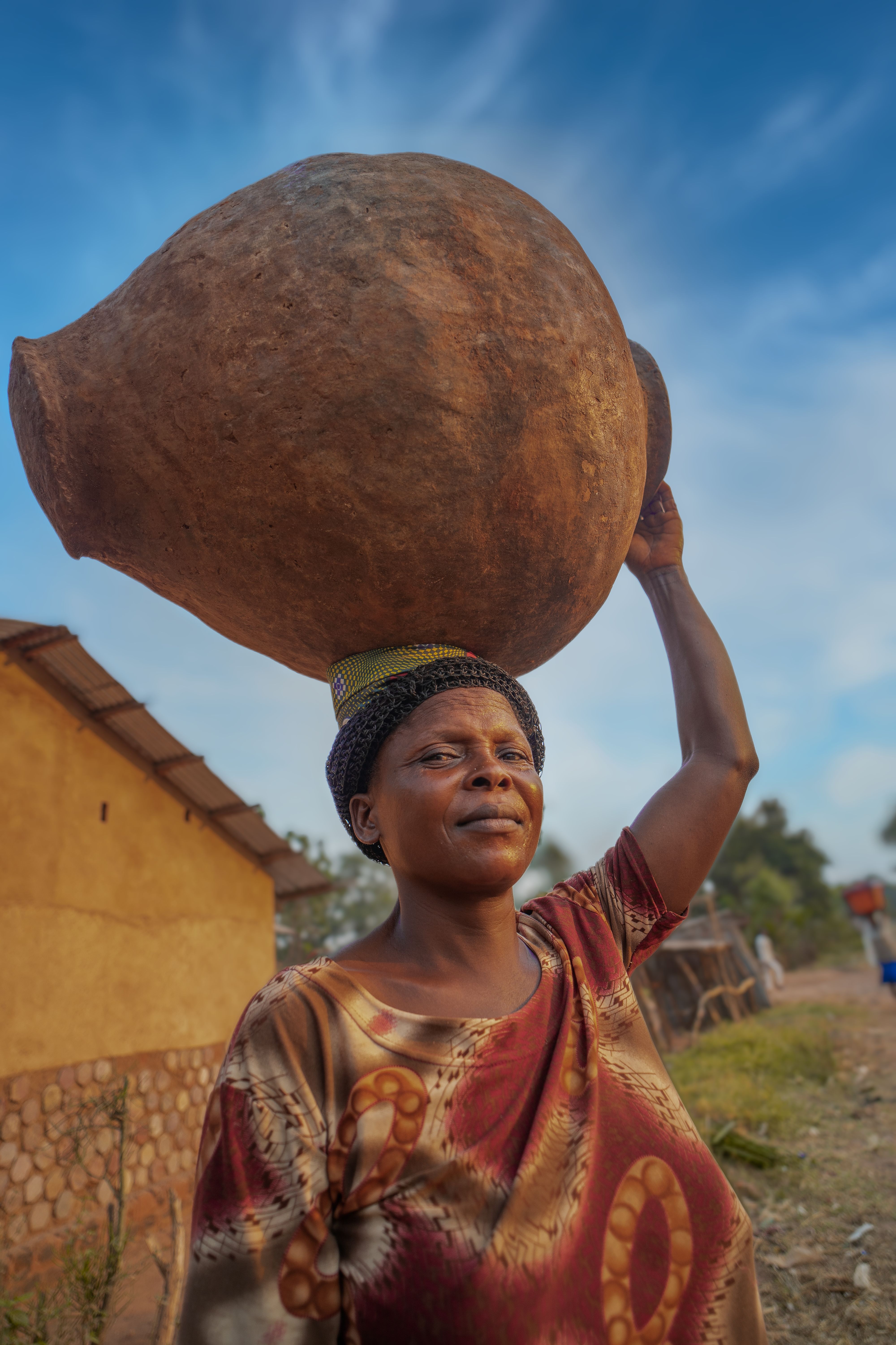woman with terracotta pot